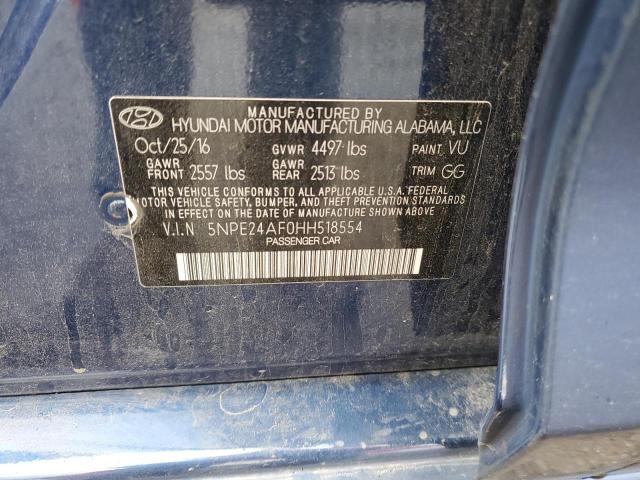 Photo 11 VIN: 5NPE24AF0HH518554 - HYUNDAI SONATA SE 