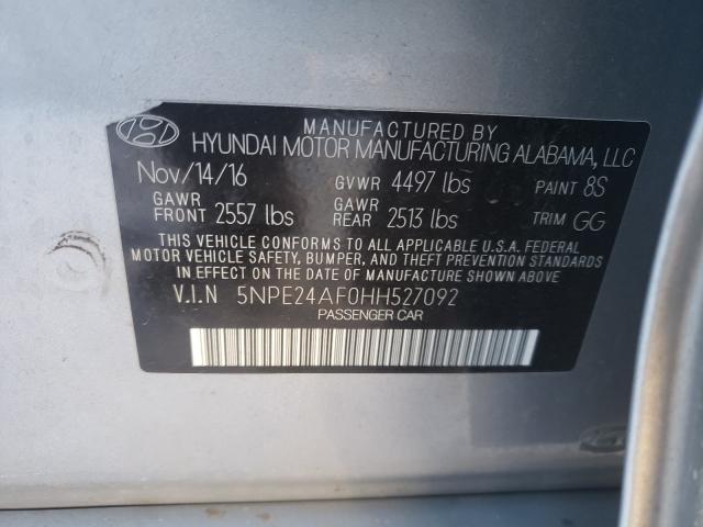 Photo 9 VIN: 5NPE24AF0HH527092 - HYUNDAI SONATA SE 