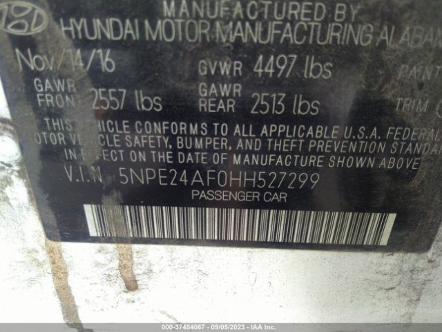 Photo 8 VIN: 5NPE24AF0HH527299 - HYUNDAI SONATA 