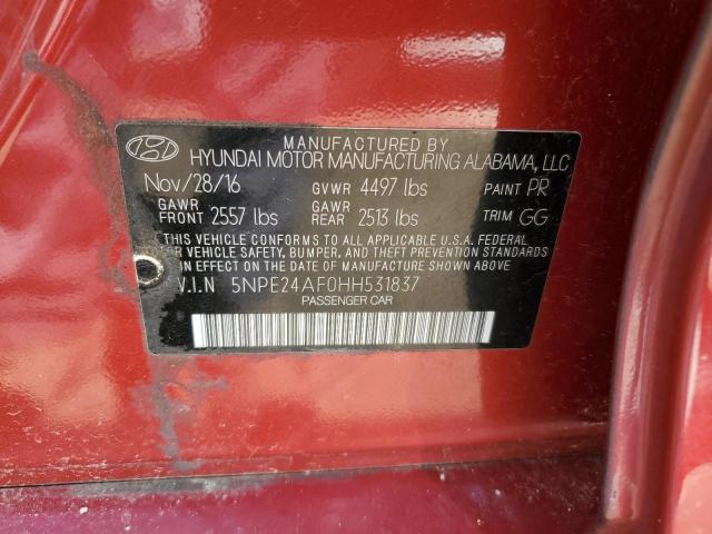 Photo 11 VIN: 5NPE24AF0HH531837 - HYUNDAI SONATA SE 