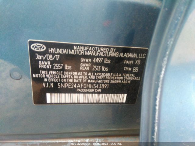 Photo 8 VIN: 5NPE24AF0HH543891 - HYUNDAI SONATA 