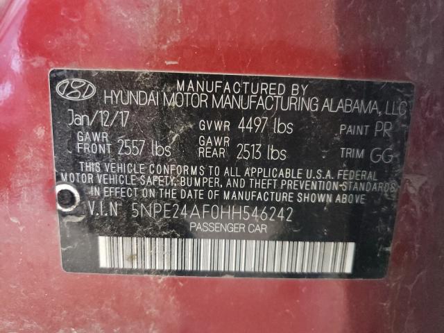 Photo 9 VIN: 5NPE24AF0HH546242 - HYUNDAI SONATA SE 