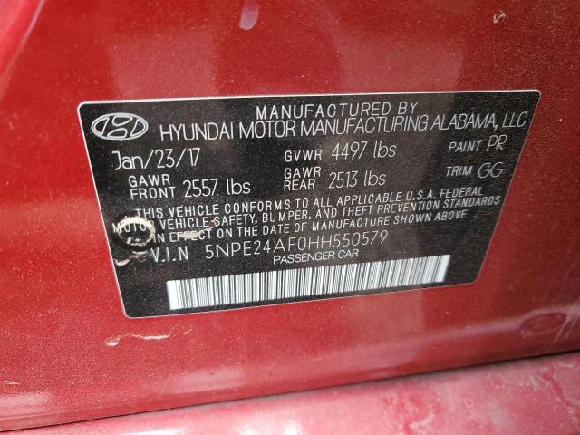 Photo 11 VIN: 5NPE24AF0HH550579 - HYUNDAI SONATA 