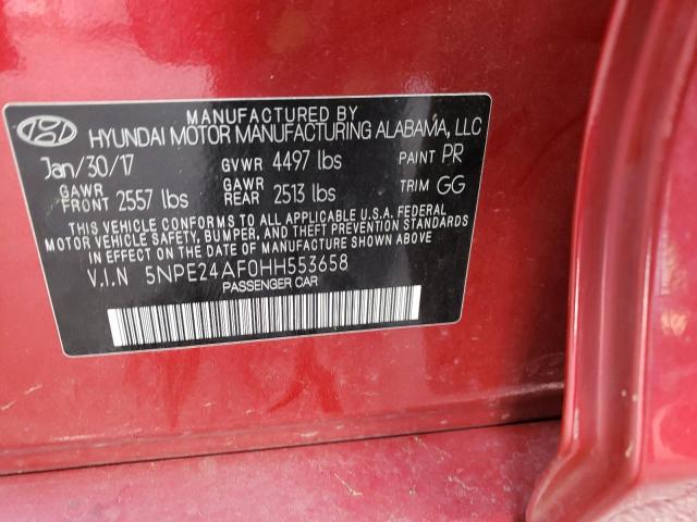 Photo 9 VIN: 5NPE24AF0HH553658 - HYUNDAI SONATA SE 