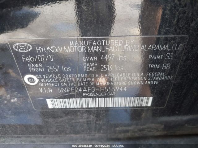 Photo 8 VIN: 5NPE24AF0HH555944 - HYUNDAI SONATA 