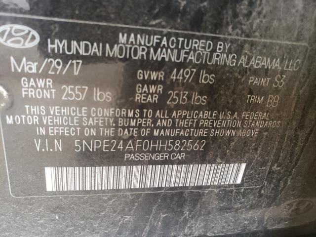 Photo 9 VIN: 5NPE24AF0HH582562 - HYUNDAI SONATA SE 