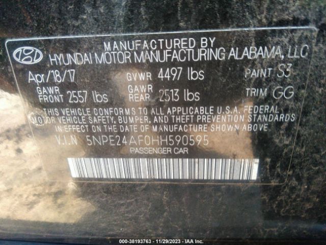 Photo 8 VIN: 5NPE24AF0HH590595 - HYUNDAI SONATA 