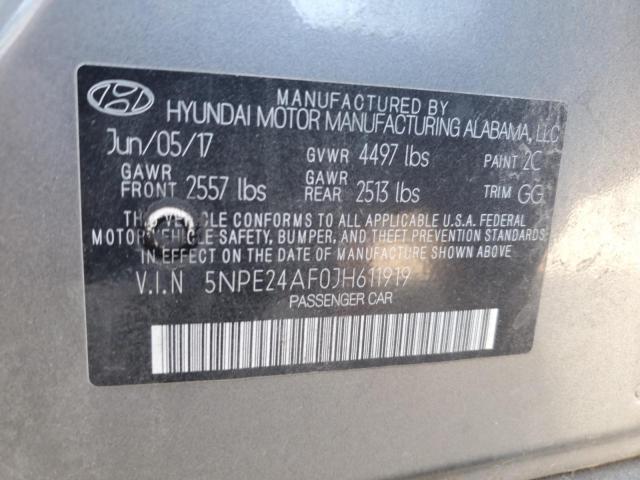 Photo 11 VIN: 5NPE24AF0JH611919 - HYUNDAI SONATA SE 