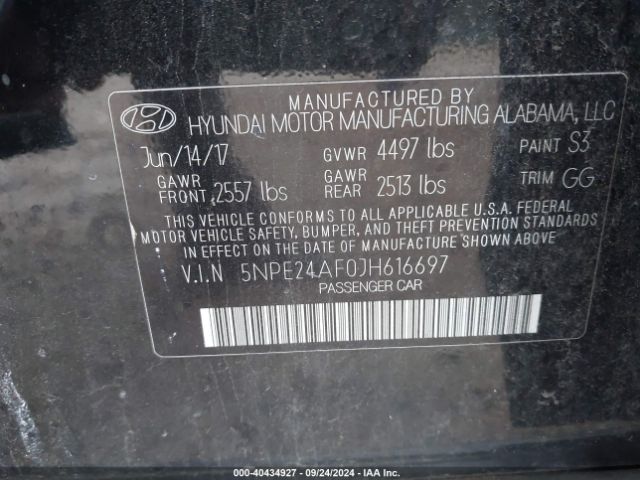 Photo 8 VIN: 5NPE24AF0JH616697 - HYUNDAI SONATA 