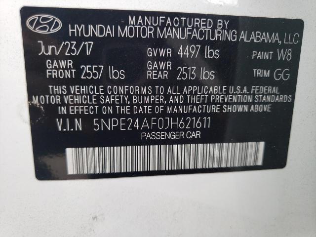 Photo 9 VIN: 5NPE24AF0JH621611 - HYUNDAI SONATA SE 