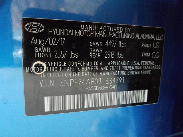 Photo 9 VIN: 5NPE24AF0JH634391 - HYUNDAI SONATA SE 