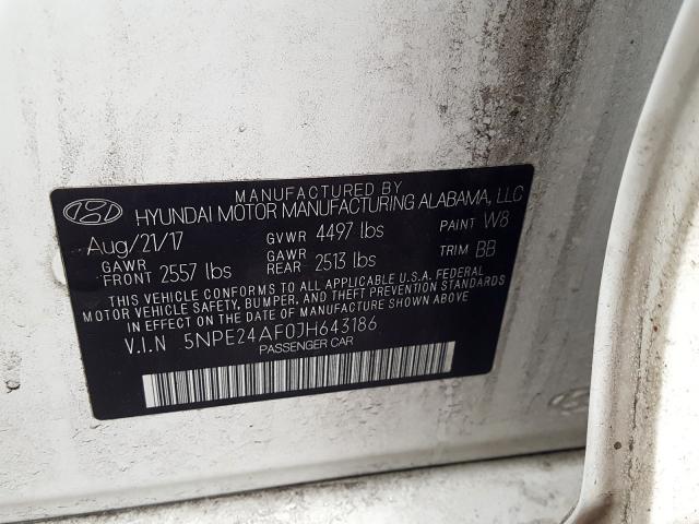 Photo 9 VIN: 5NPE24AF0JH643186 - HYUNDAI SONATA SE 