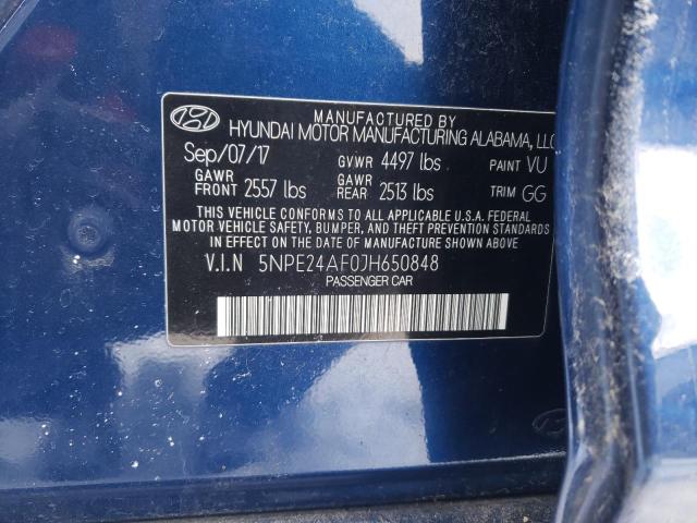 Photo 11 VIN: 5NPE24AF0JH650848 - HYUNDAI SONATA 