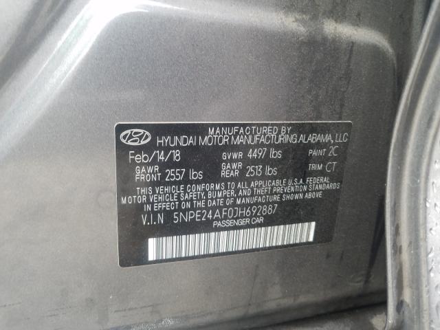 Photo 9 VIN: 5NPE24AF0JH692887 - HYUNDAI SONATA SE 