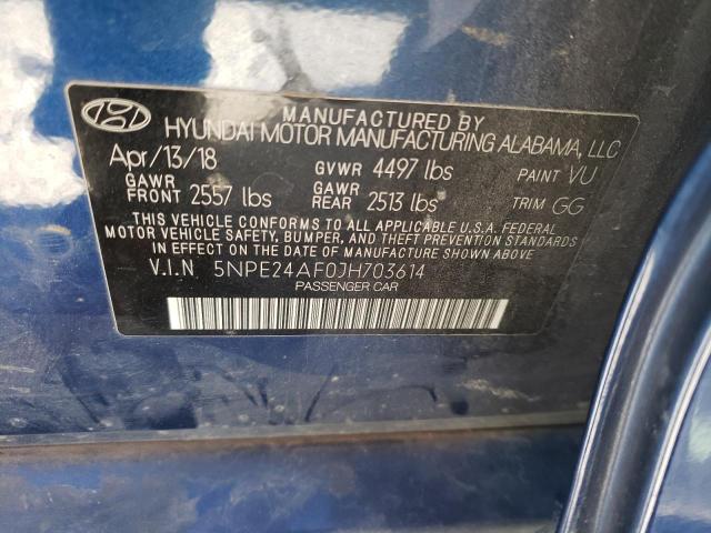 Photo 9 VIN: 5NPE24AF0JH703614 - HYUNDAI SONATA SE 