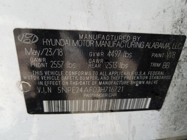 Photo 9 VIN: 5NPE24AF0JH716721 - HYUNDAI SONATA SE 