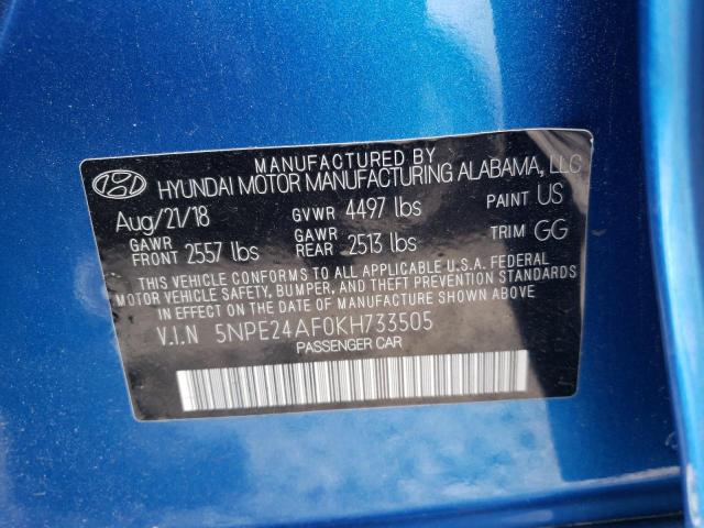 Photo 11 VIN: 5NPE24AF0KH733505 - HYUNDAI SONATA SE 