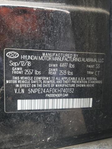 Photo 11 VIN: 5NPE24AF0KH740132 - HYUNDAI SONATA SE 