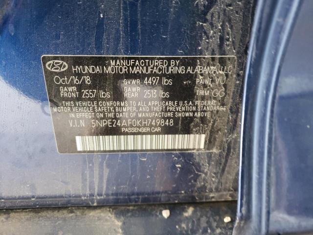 Photo 11 VIN: 5NPE24AF0KH749848 - HYUNDAI SONATA SE 