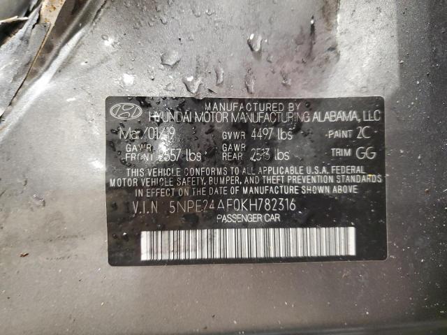 Photo 11 VIN: 5NPE24AF0KH782316 - HYUNDAI SONATA 