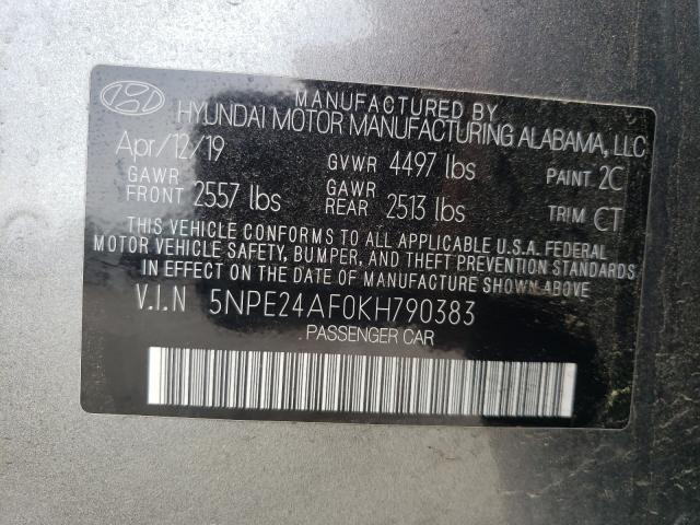 Photo 9 VIN: 5NPE24AF0KH790383 - HYUNDAI SONATA 