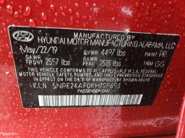 Photo 11 VIN: 5NPE24AF0KH798693 - HYUNDAI SONATA SE 