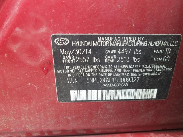 Photo 9 VIN: 5NPE24AF1FH009327 - HYUNDAI SONATA SE 