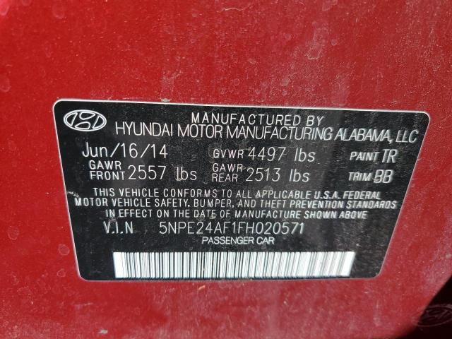 Photo 9 VIN: 5NPE24AF1FH020571 - HYUNDAI SONATA SE 