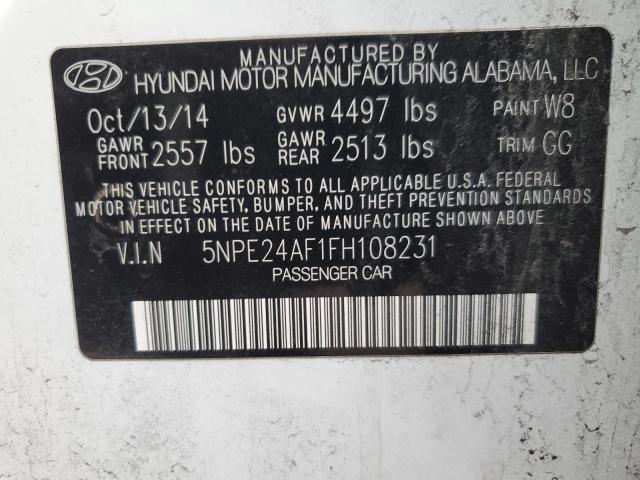 Photo 11 VIN: 5NPE24AF1FH108231 - HYUNDAI SONATA 