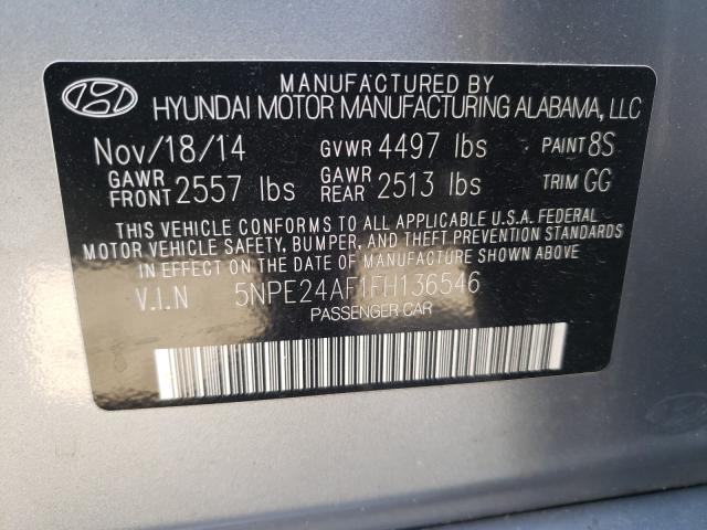 Photo 9 VIN: 5NPE24AF1FH136546 - HYUNDAI SONATA 