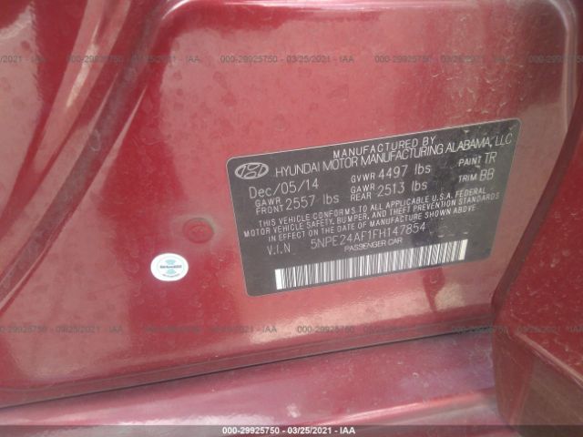 Photo 8 VIN: 5NPE24AF1FH147854 - HYUNDAI SONATA 