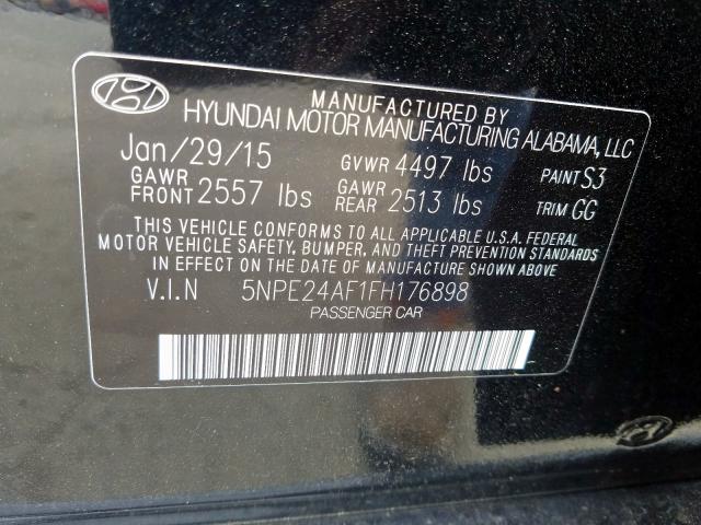 Photo 9 VIN: 5NPE24AF1FH176898 - HYUNDAI SONATA SE 