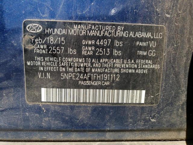 Photo 12 VIN: 5NPE24AF1FH191112 - HYUNDAI SONATA SE 