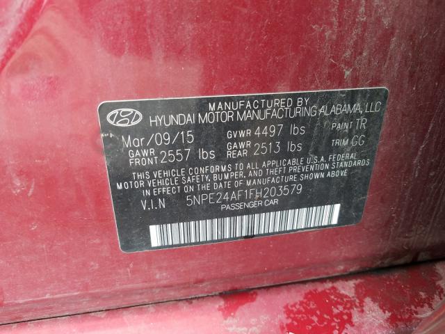 Photo 9 VIN: 5NPE24AF1FH203579 - HYUNDAI SONATA SE 