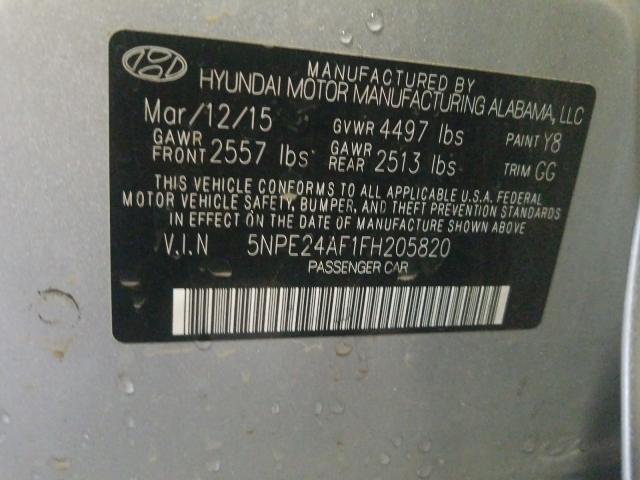 Photo 9 VIN: 5NPE24AF1FH205820 - HYUNDAI SONATA SE 