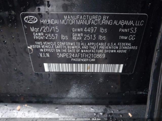 Photo 8 VIN: 5NPE24AF1FH210869 - HYUNDAI SONATA 