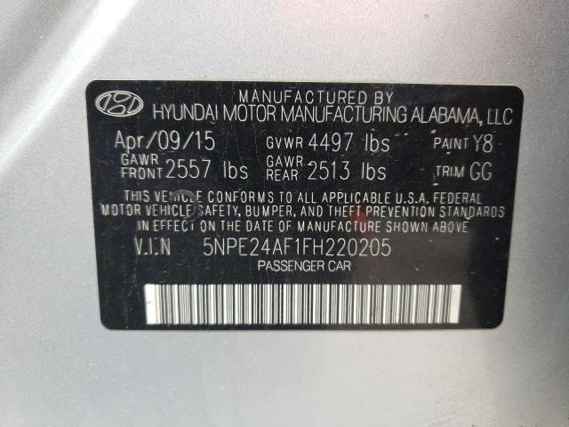 Photo 9 VIN: 5NPE24AF1FH220205 - HYUNDAI SONATA 