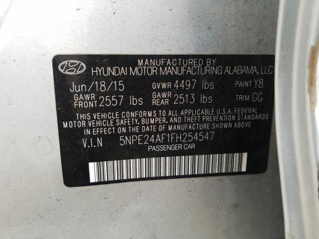 Photo 9 VIN: 5NPE24AF1FH254547 - HYUNDAI SONATA SE 