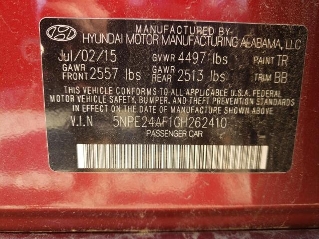 Photo 9 VIN: 5NPE24AF1GH262410 - HYUNDAI SONATA SE 