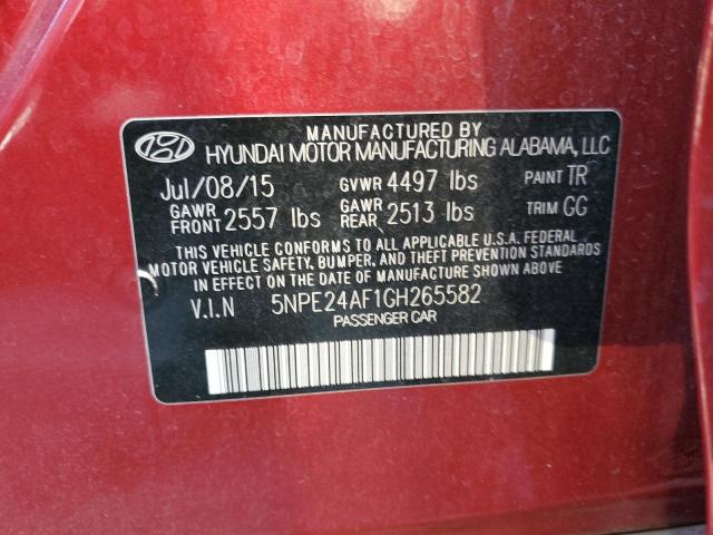 Photo 11 VIN: 5NPE24AF1GH265582 - HYUNDAI SONATA 