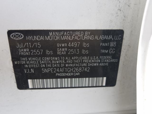 Photo 9 VIN: 5NPE24AF1GH268742 - HYUNDAI SONATA SE 