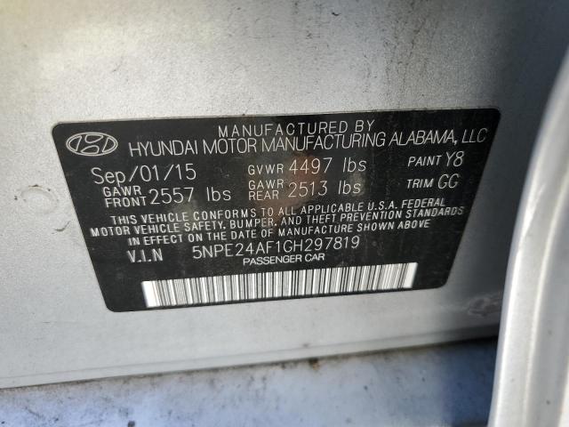 Photo 11 VIN: 5NPE24AF1GH297819 - HYUNDAI SONATA 