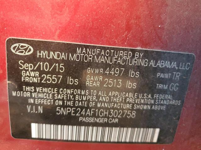 Photo 11 VIN: 5NPE24AF1GH302758 - HYUNDAI SONATA SE 