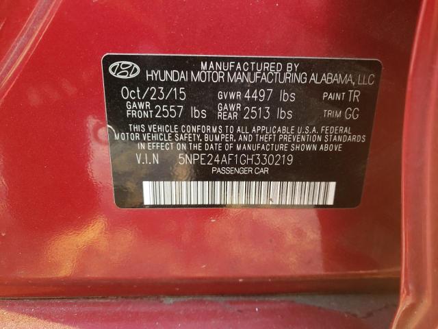 Photo 9 VIN: 5NPE24AF1GH330219 - HYUNDAI SONATA 