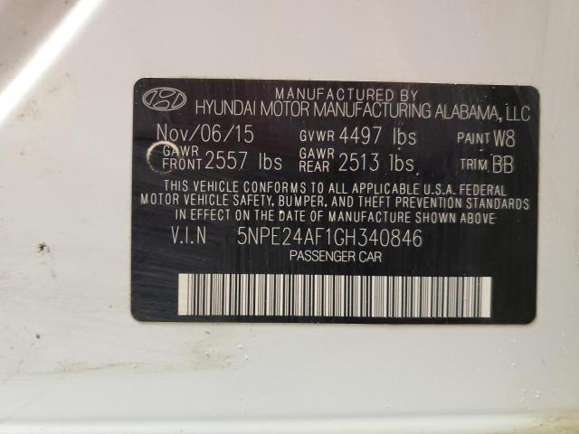 Photo 11 VIN: 5NPE24AF1GH340846 - HYUNDAI SONATA SE 