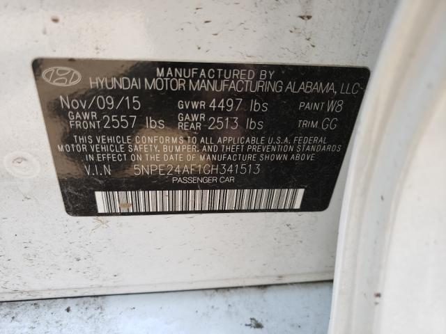 Photo 9 VIN: 5NPE24AF1GH341513 - HYUNDAI SONATA SE 