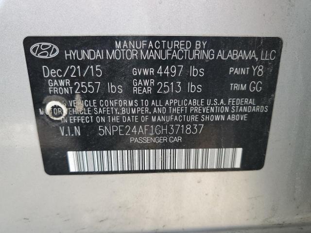 Photo 11 VIN: 5NPE24AF1GH371837 - HYUNDAI SONATA 