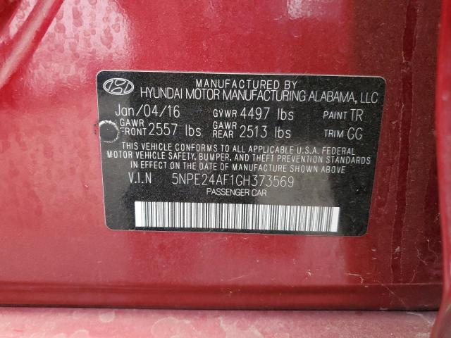 Photo 11 VIN: 5NPE24AF1GH373569 - HYUNDAI SONATA SE 