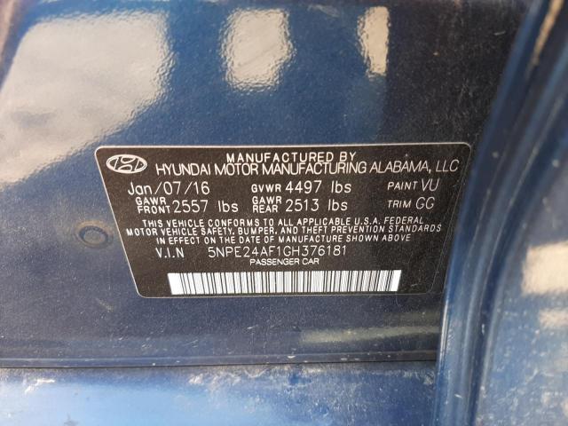 Photo 11 VIN: 5NPE24AF1GH376181 - HYUNDAI SONATA SE 