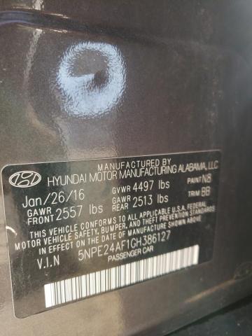 Photo 9 VIN: 5NPE24AF1GH386127 - HYUNDAI SONATA SE 